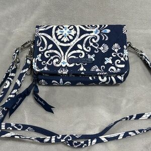 VERA BRADLEY RFID Lighten Up 3-In-1Crossbody steel blue medallion
